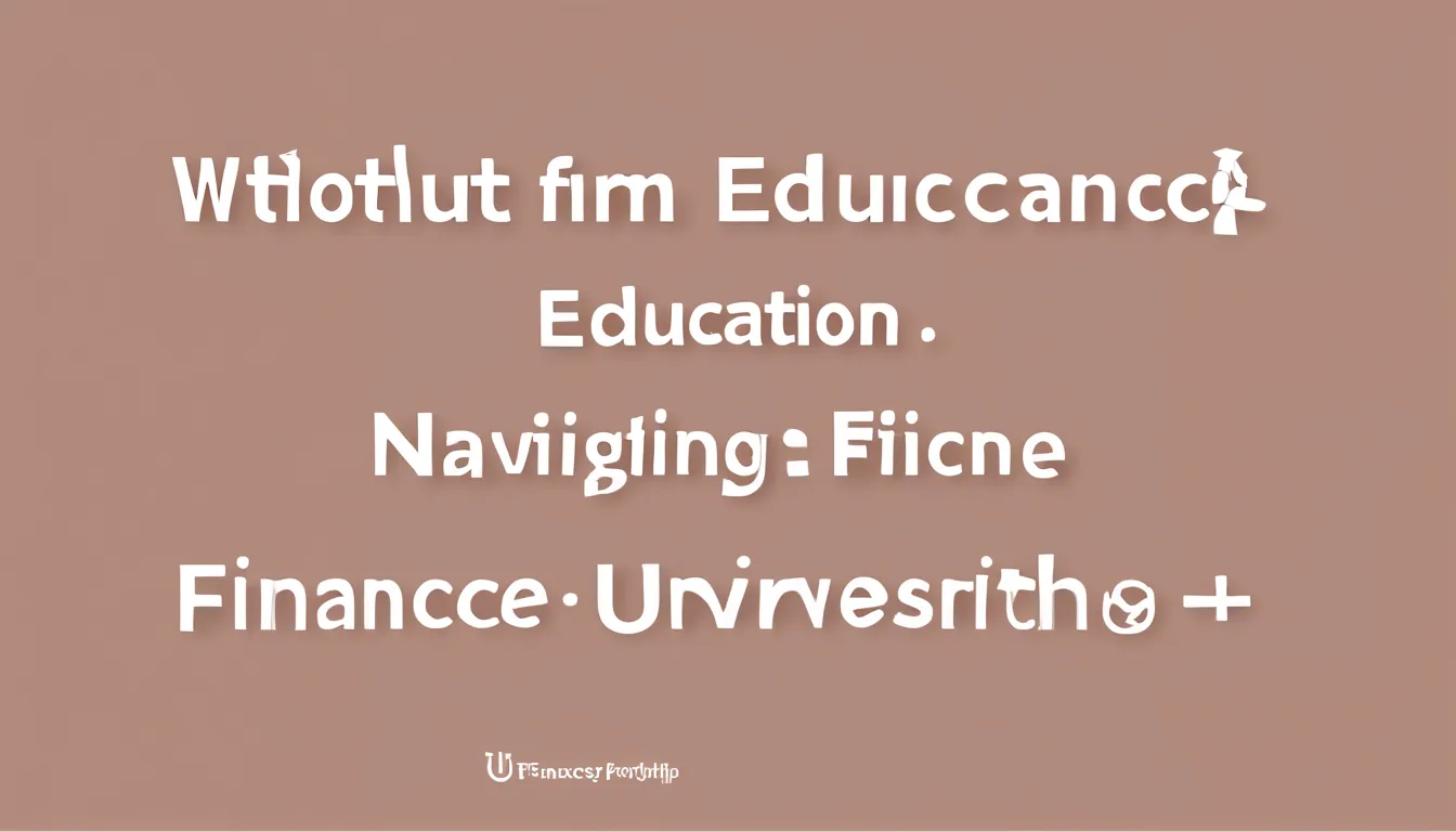 Navigating Education Finance [University Name] Finance Fellowship